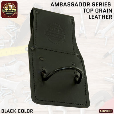 AH2332 :: AMBASSADOR SERIES HAMMER HOLDER BLACK COLOR TOP GRAIN LEATHER