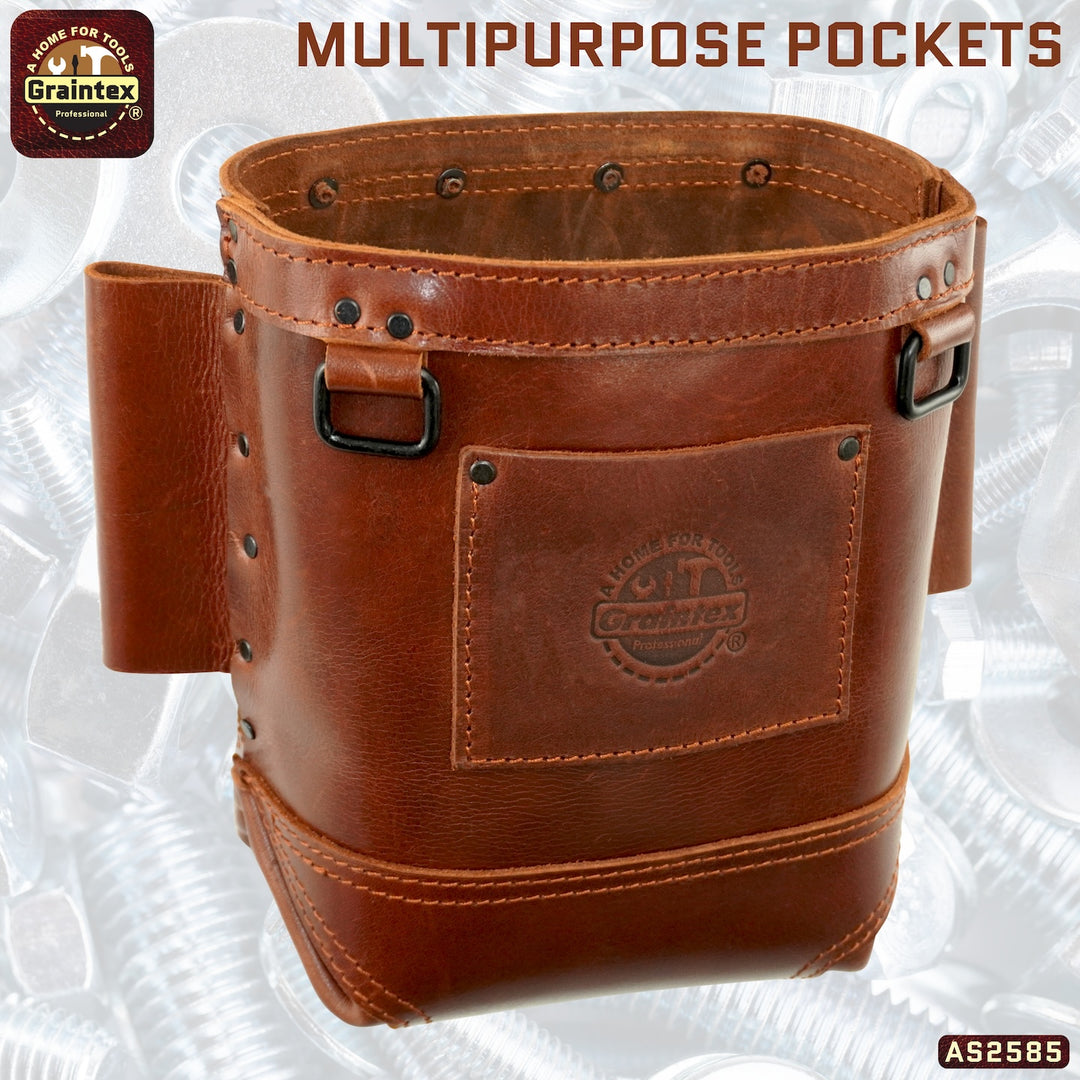 AS2585 :: Nut and Bolt Bag Ambassador Series Chestnut Brown Color Top Grain  Leather